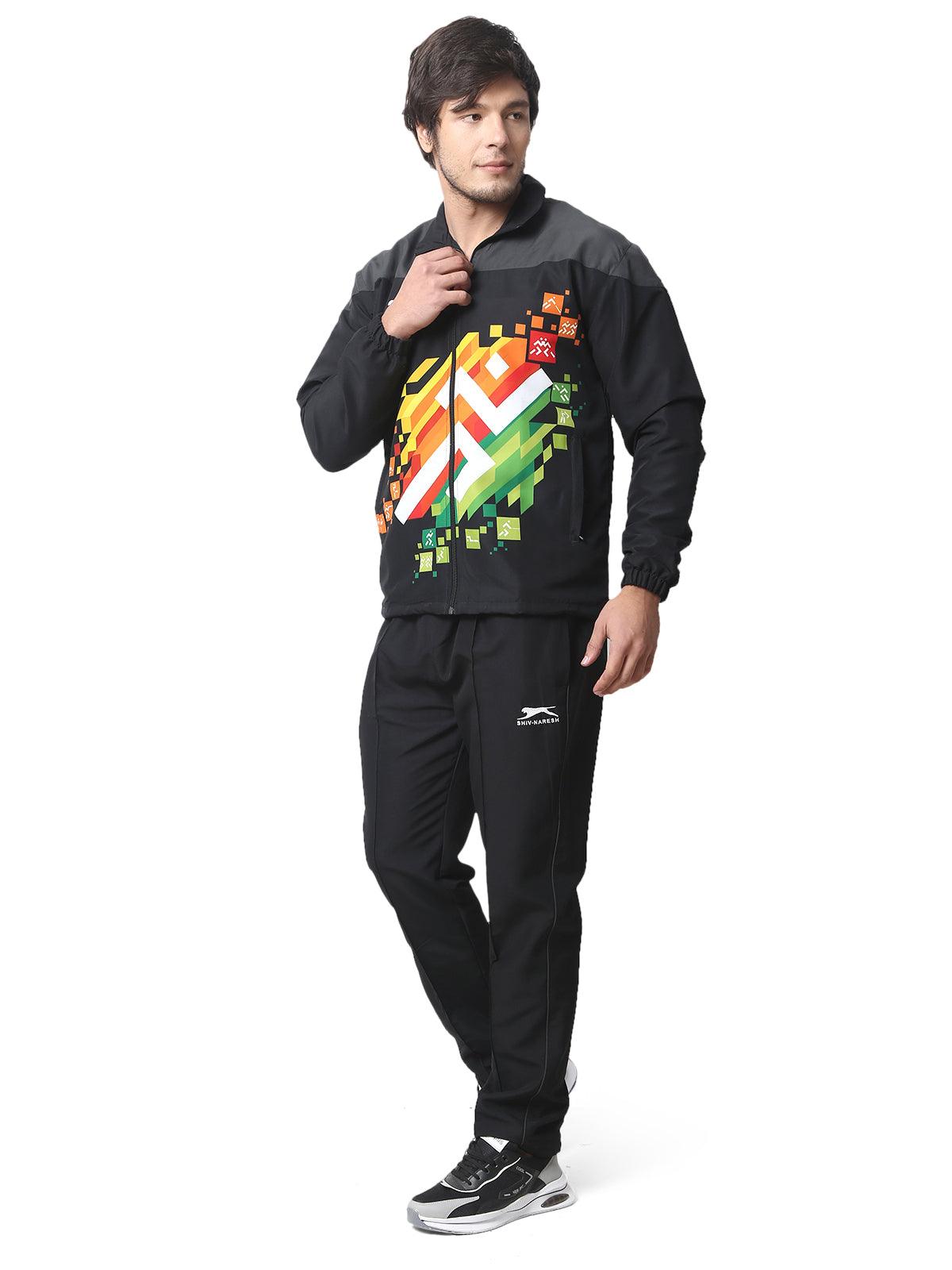 KHELO INDIA TRACKSUIT T.Z WITH INER MESH Black