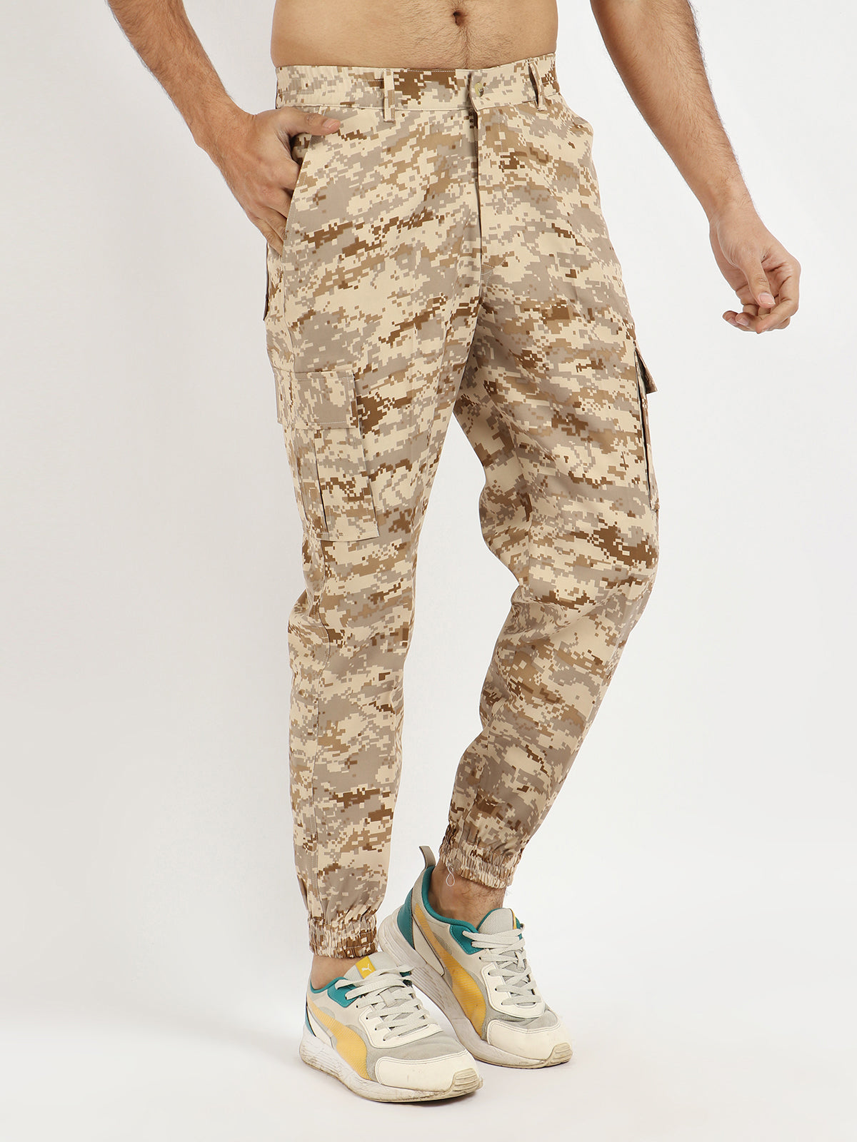 Trendzmy Present For Men Khaki Cotton Stylish Camouflage Pants for Every Adventure, commonly used in military and outdoor apparel