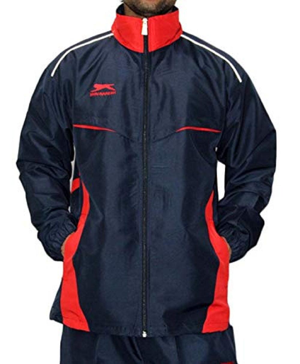 Shiv-Naresh Solid Men Navy Blue and Red Track Suit