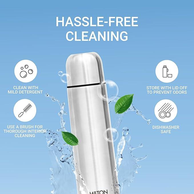 Milton Thermosteel Flip Lid Flask, 1000 milliliters, Silver