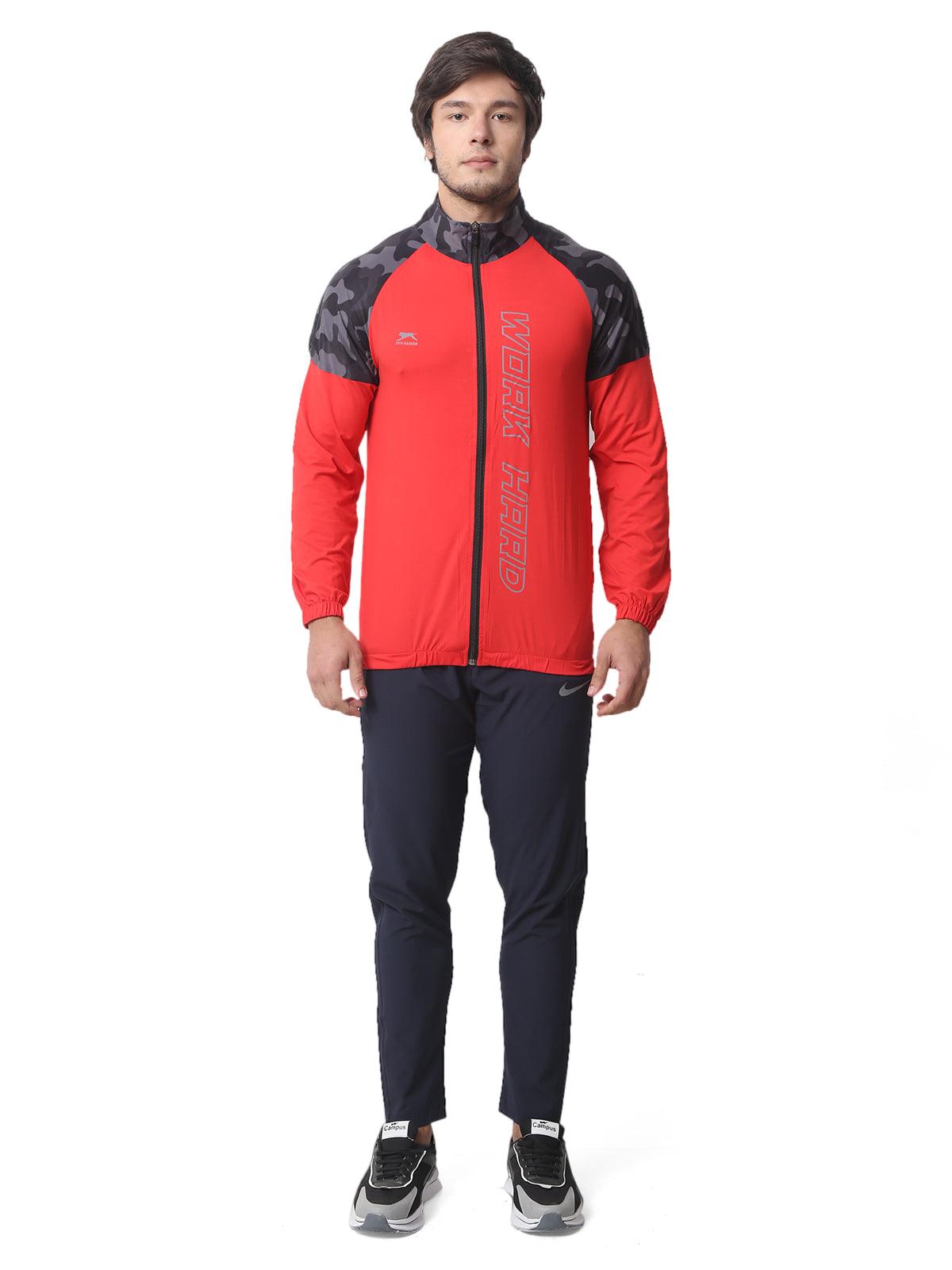 Men Colourblocked Red Lightweight Running Sporty Camou running jacket XXL