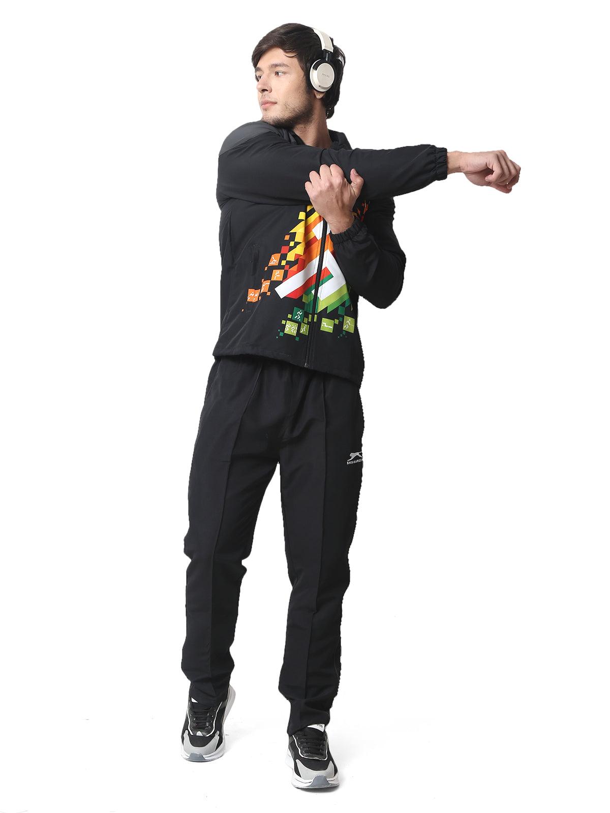 KHELO INDIA TRACKSUIT T.Z WITH INER MESH Black