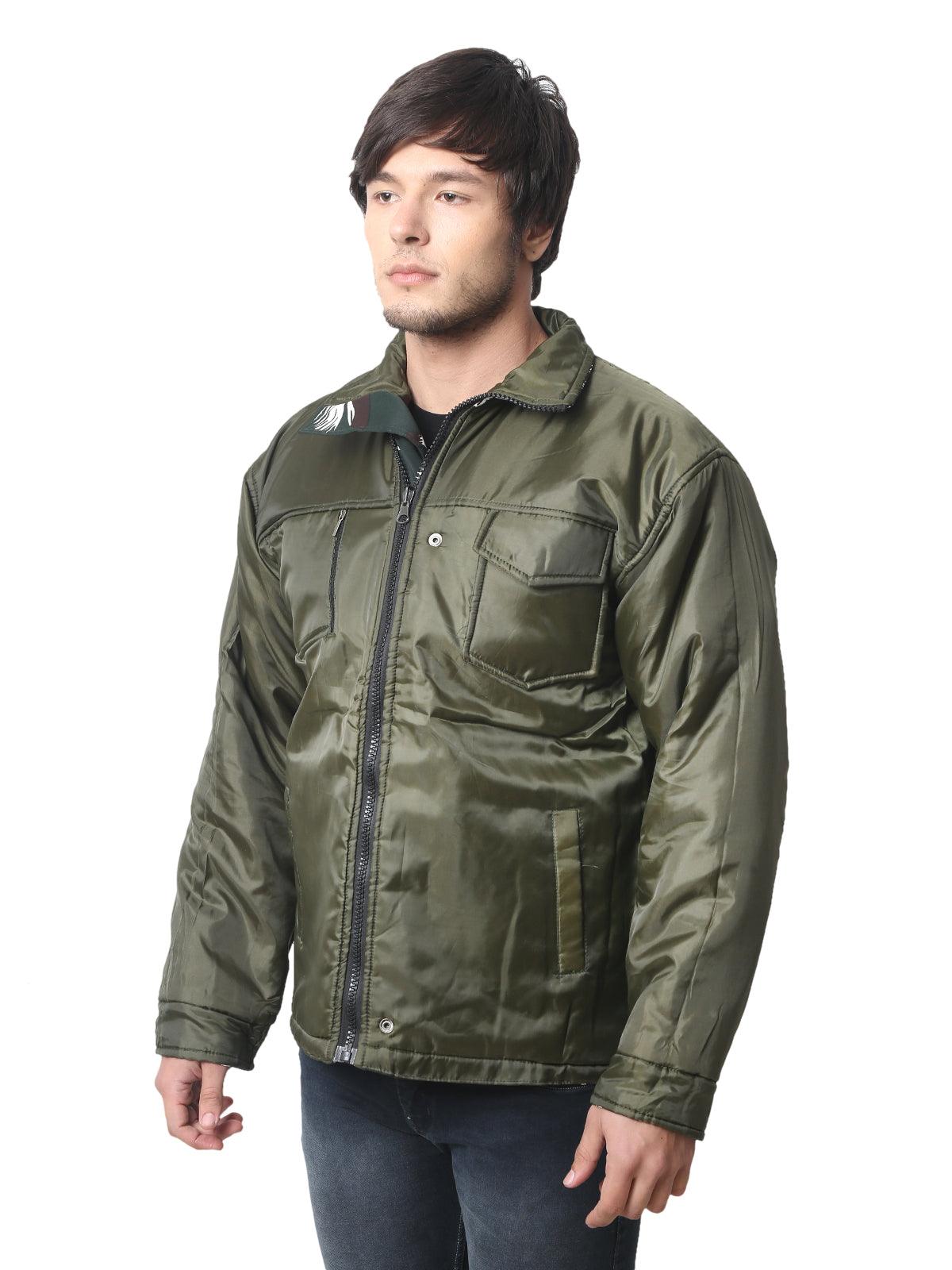 Trendzmy Men Camouflage Quilted Jacket CRPF
