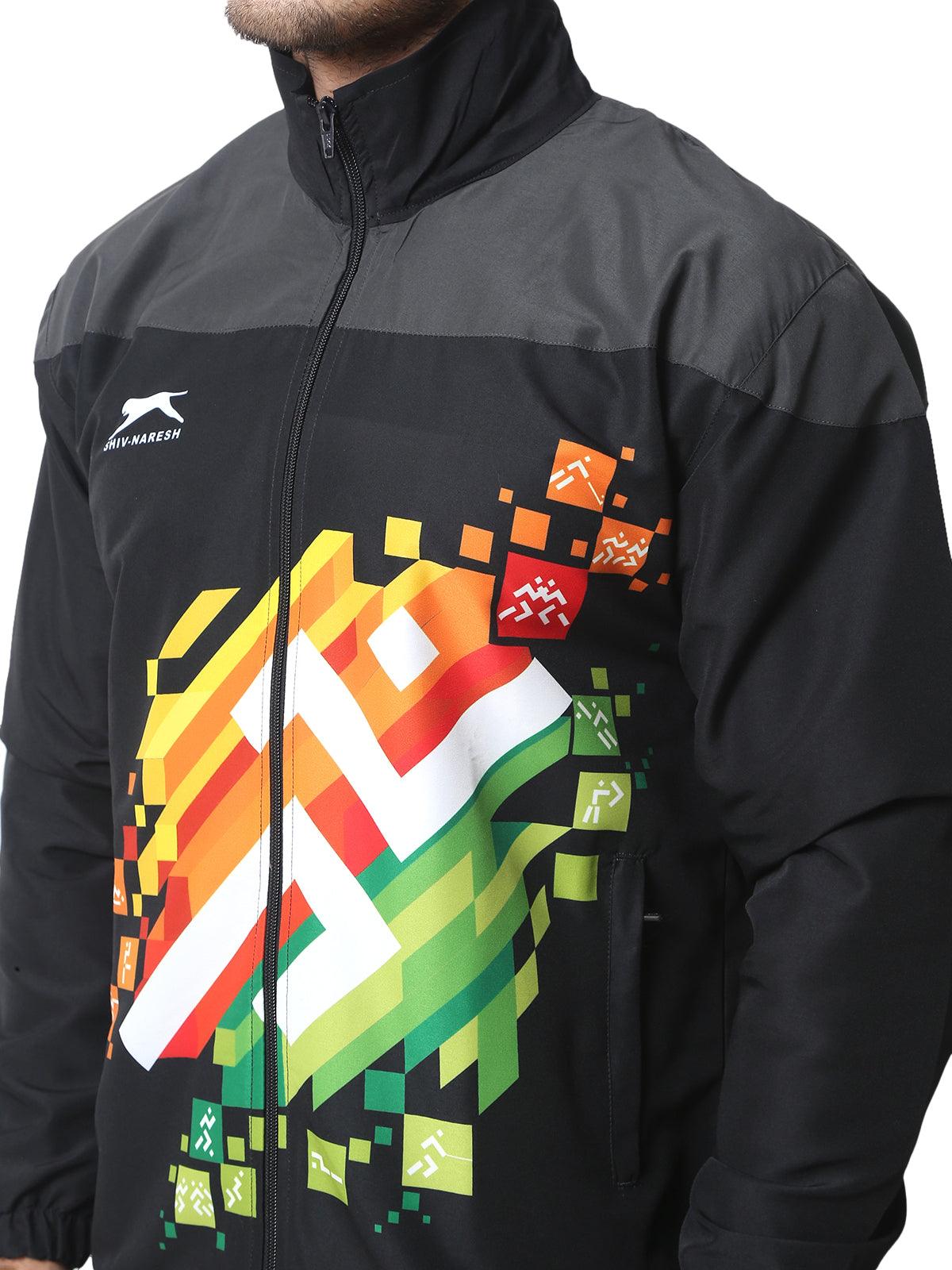 KHELO INDIA TRACKSUIT T.Z WITH INER MESH Black