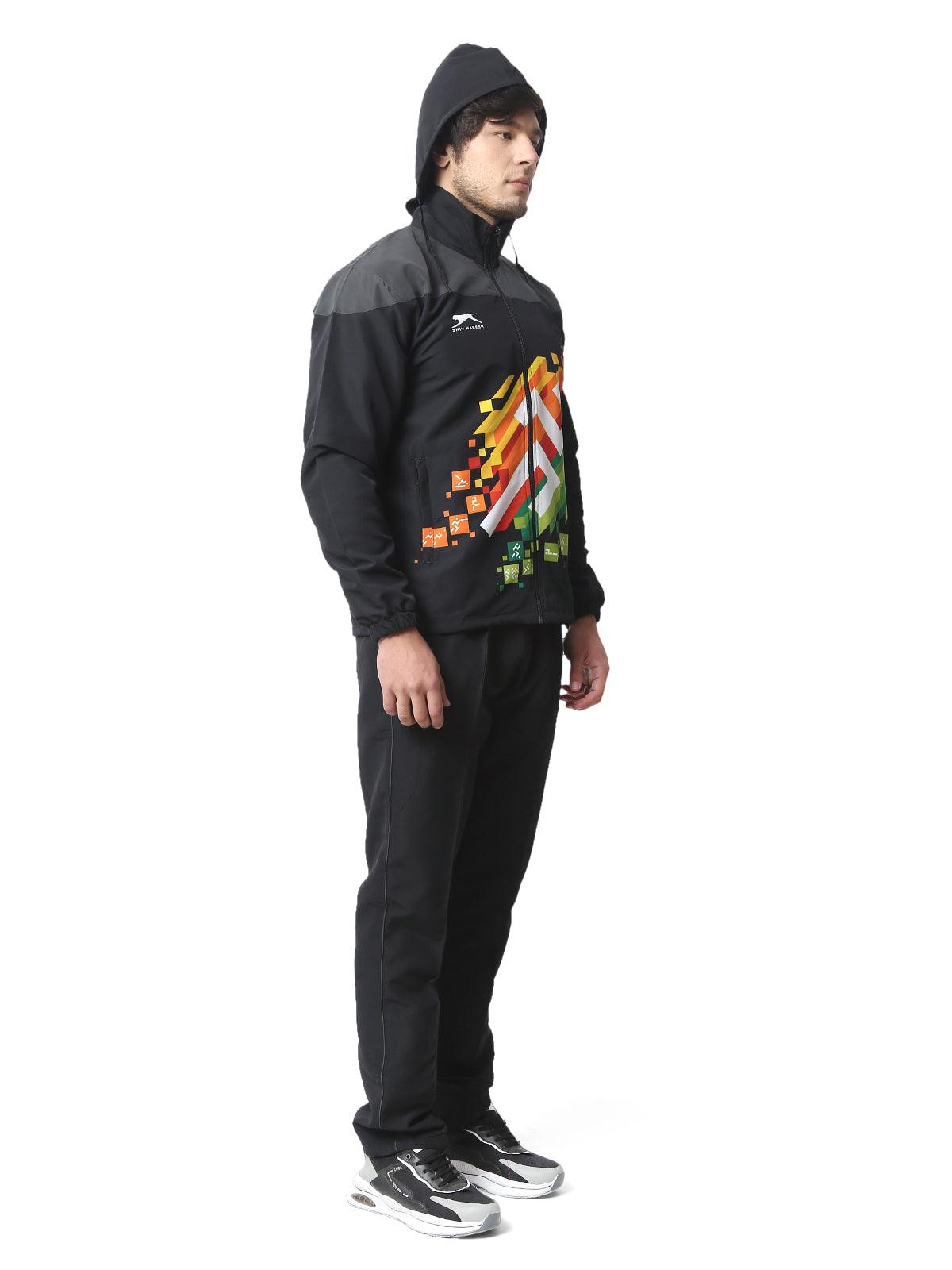 KHELO INDIA TRACKSUIT T.Z WITH INER MESH Black
