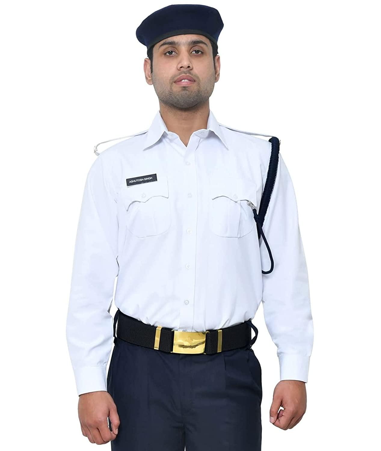 Singhania Traffic Police Men Solid Full Sleeves Formal White Shirt XXXL