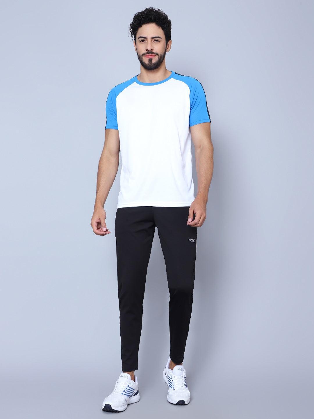 Men Mid Rise Sports Black Track Pants