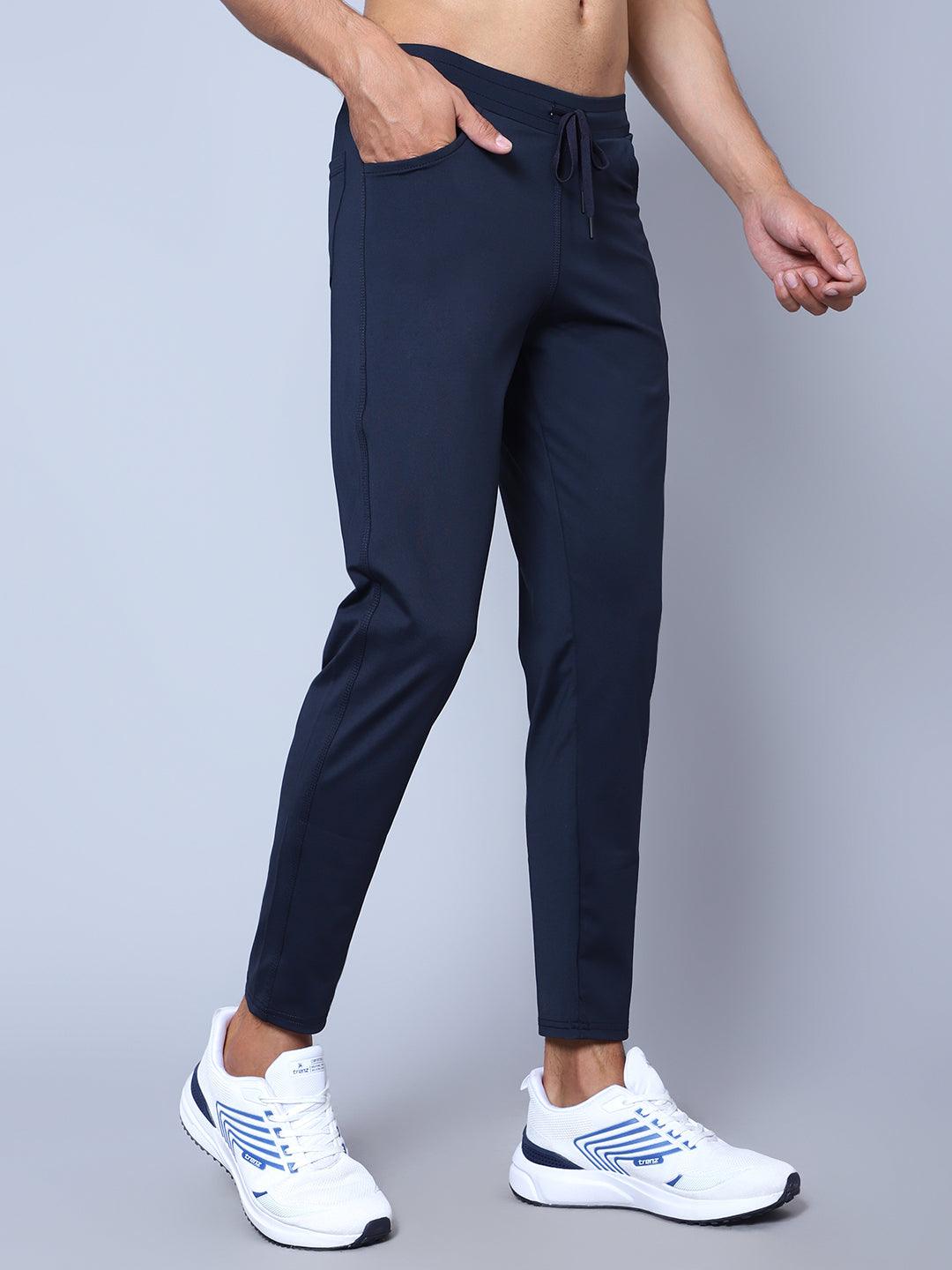Men Mid Rise Sports Navy Blue 554 Track Pants