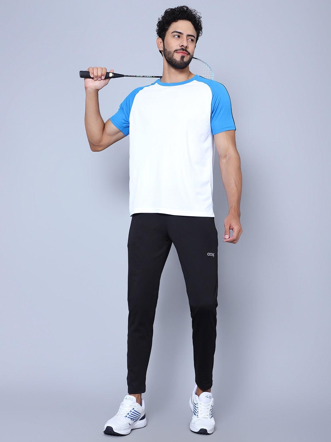 Men Mid Rise Sports Black Track Pants
