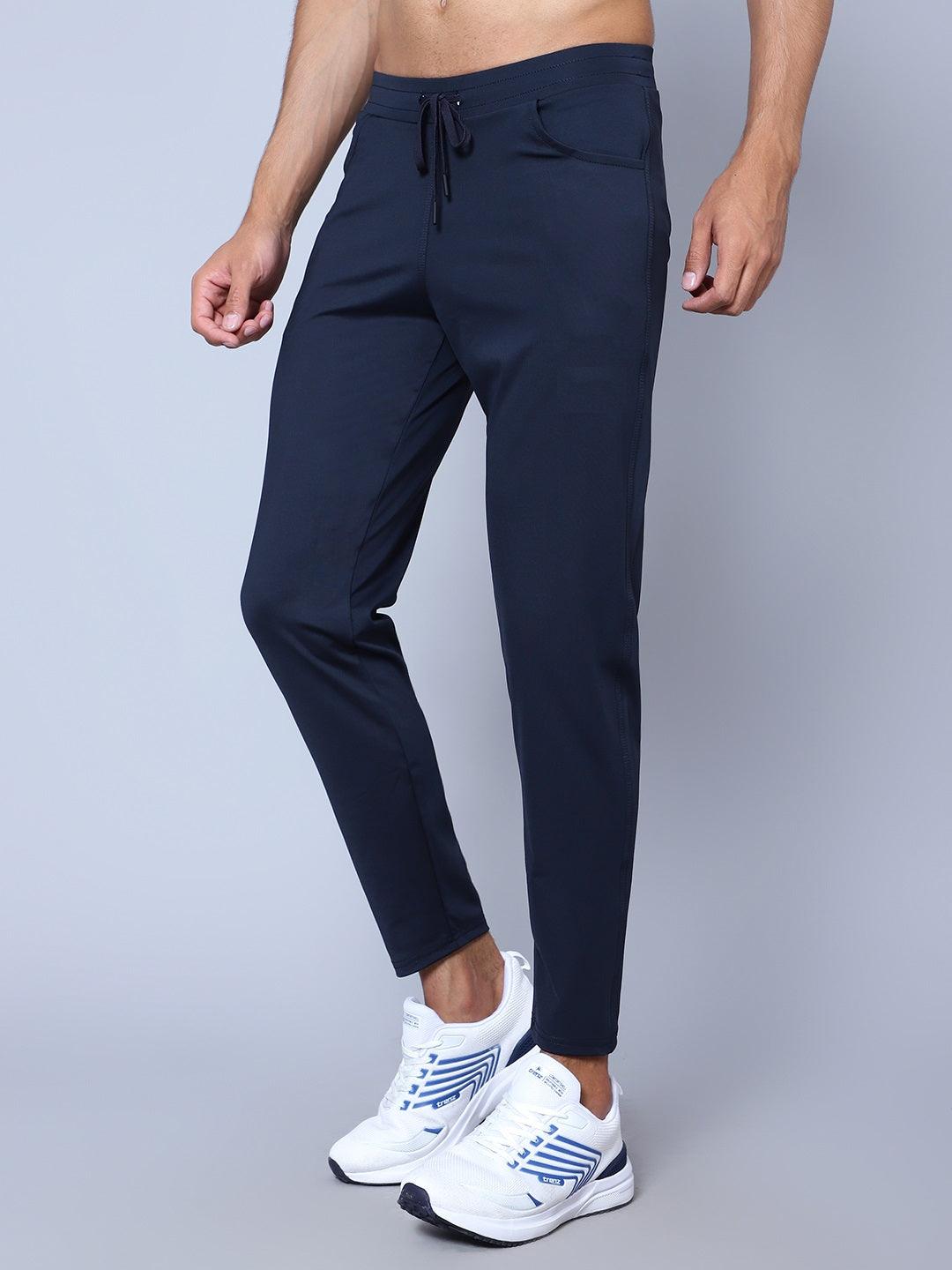 Men Mid Rise Sports Navy Blue 554 Track Pants