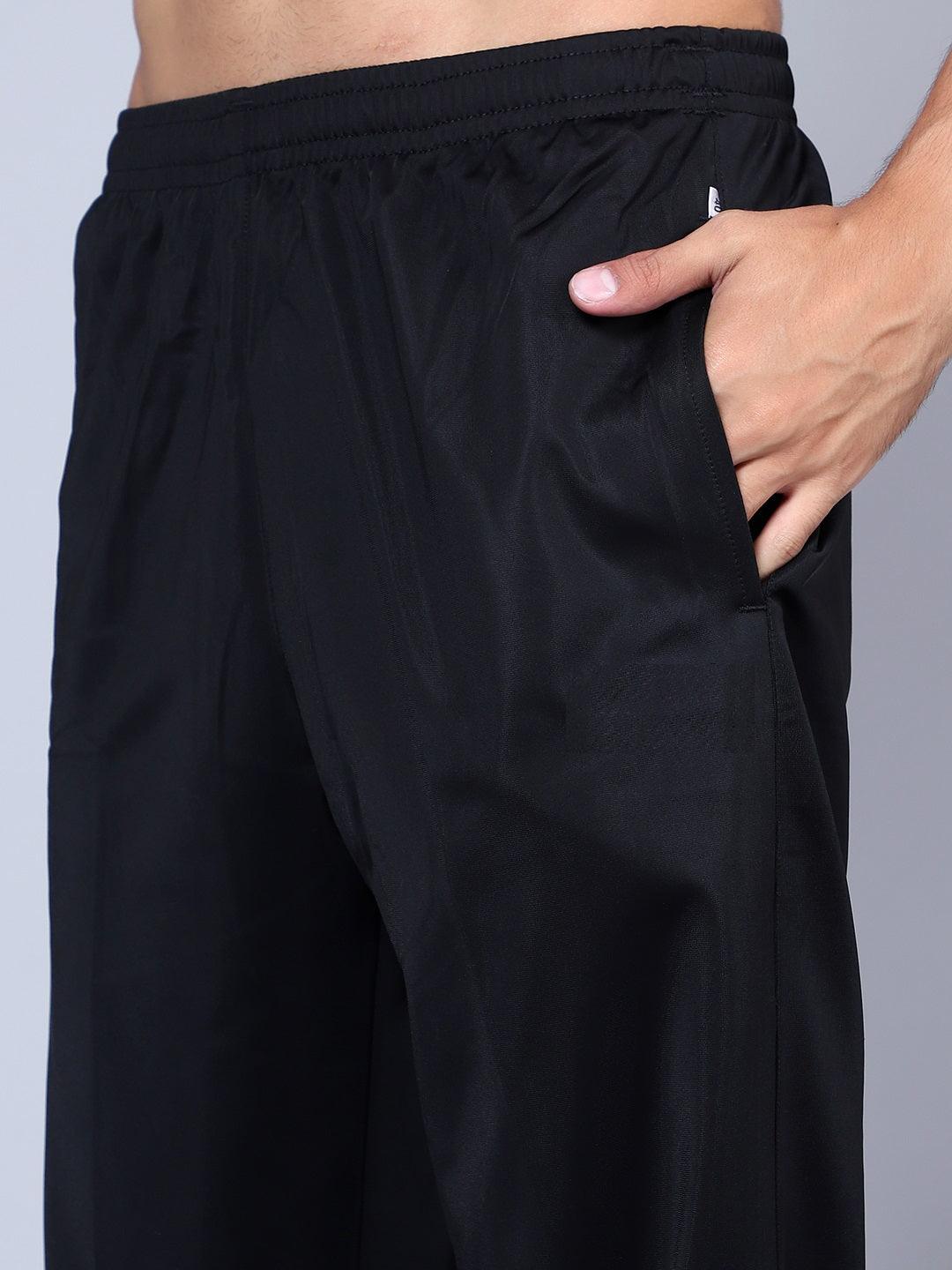 Men Color blocked Black and Sky Blue Racer suit Tracksuit