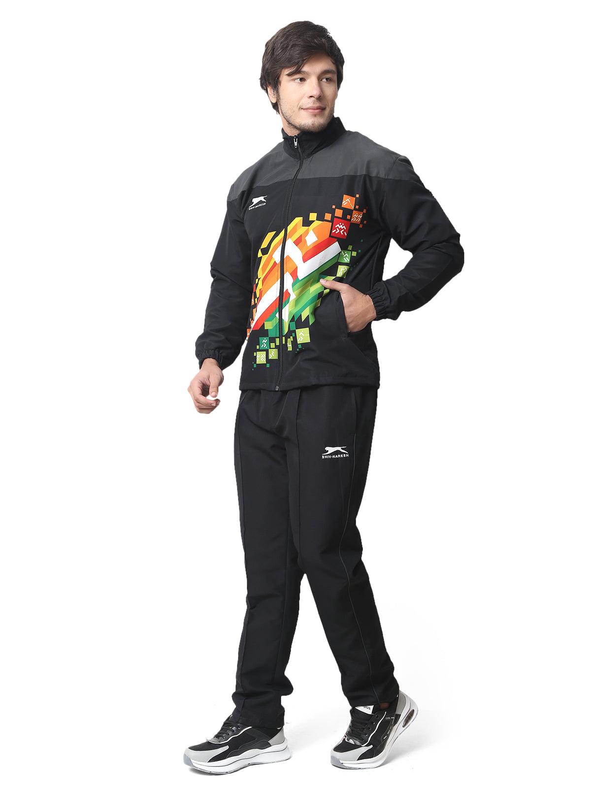 KHELO INDIA TRACKSUIT T.Z WITH INER MESH Black