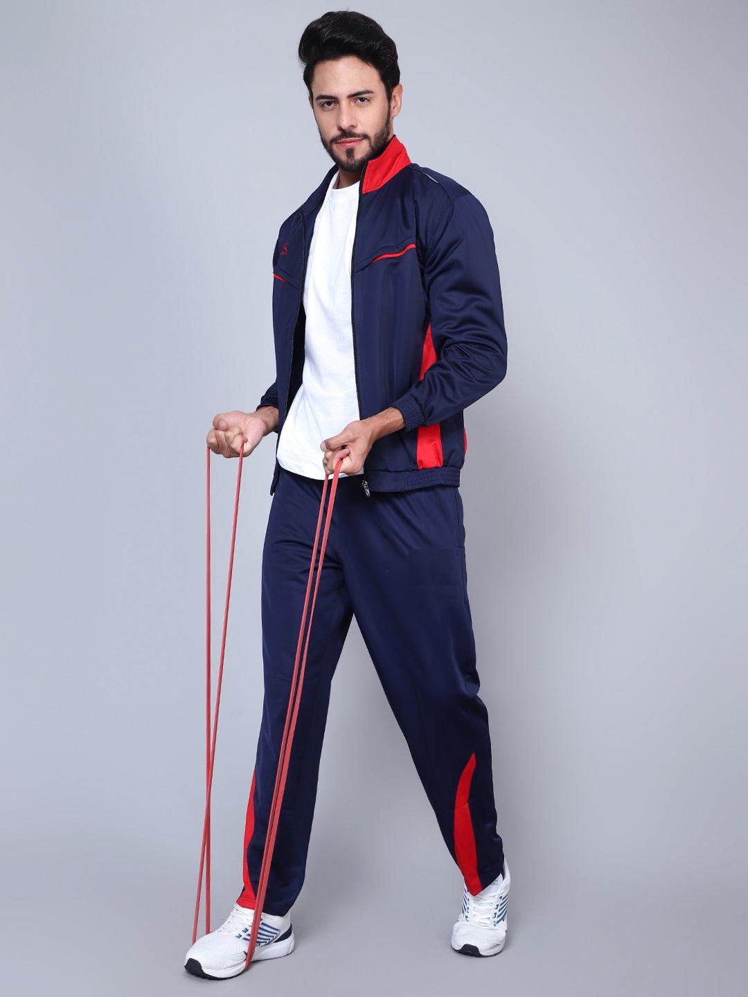 Men 422A NAVY/RED T.P Color blocked Ultra-boost Tracksuit
