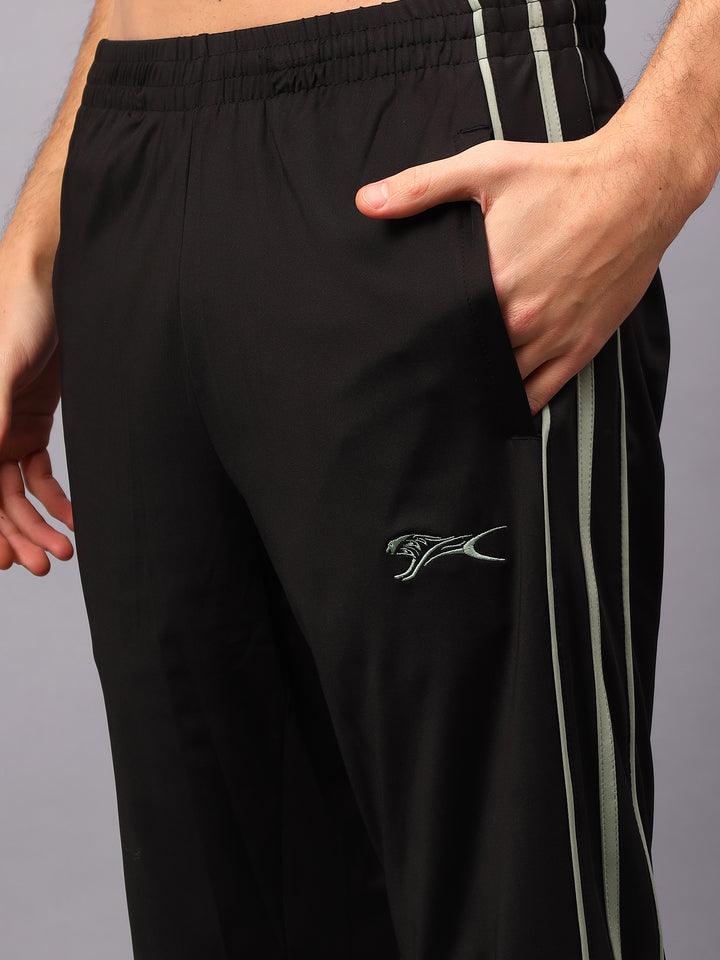 Shivnaresh Men's Tracksuit Interlock Lycra| Black Sage Green