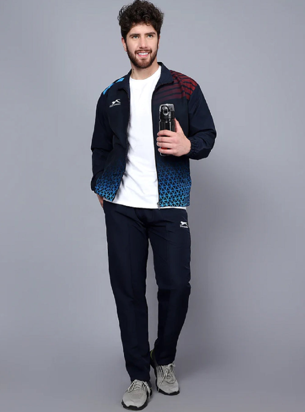 Shiv Naresh Men Navy Cyan Maroon Fit-burst tracksuit 989 T.Z