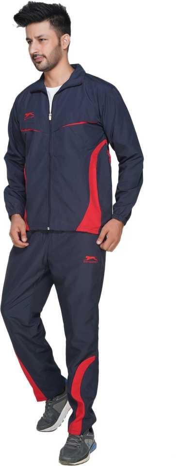 Shiv-Naresh Solid Men Blue and Red Track Suit