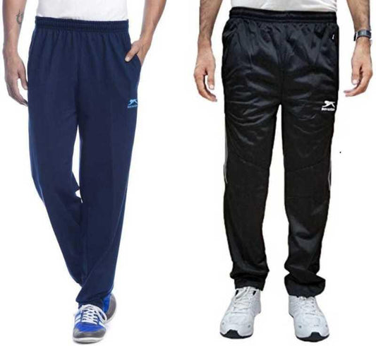 SHIV-NARESH Solid Men Blue, Black Track Pants Pack of 2 46