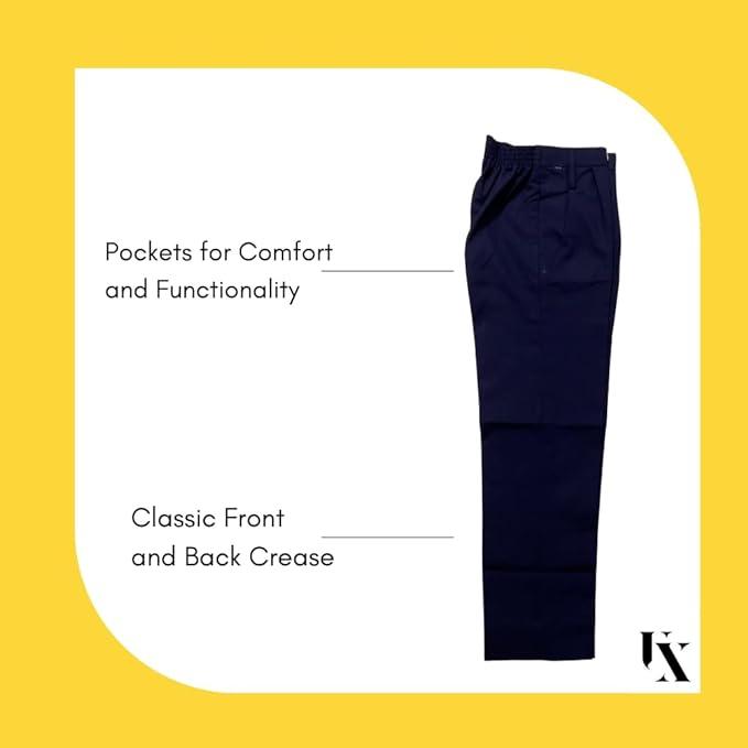Trendzmy Full Pant - Elastic Waistband | Uniform Trousers for Boys and Girls