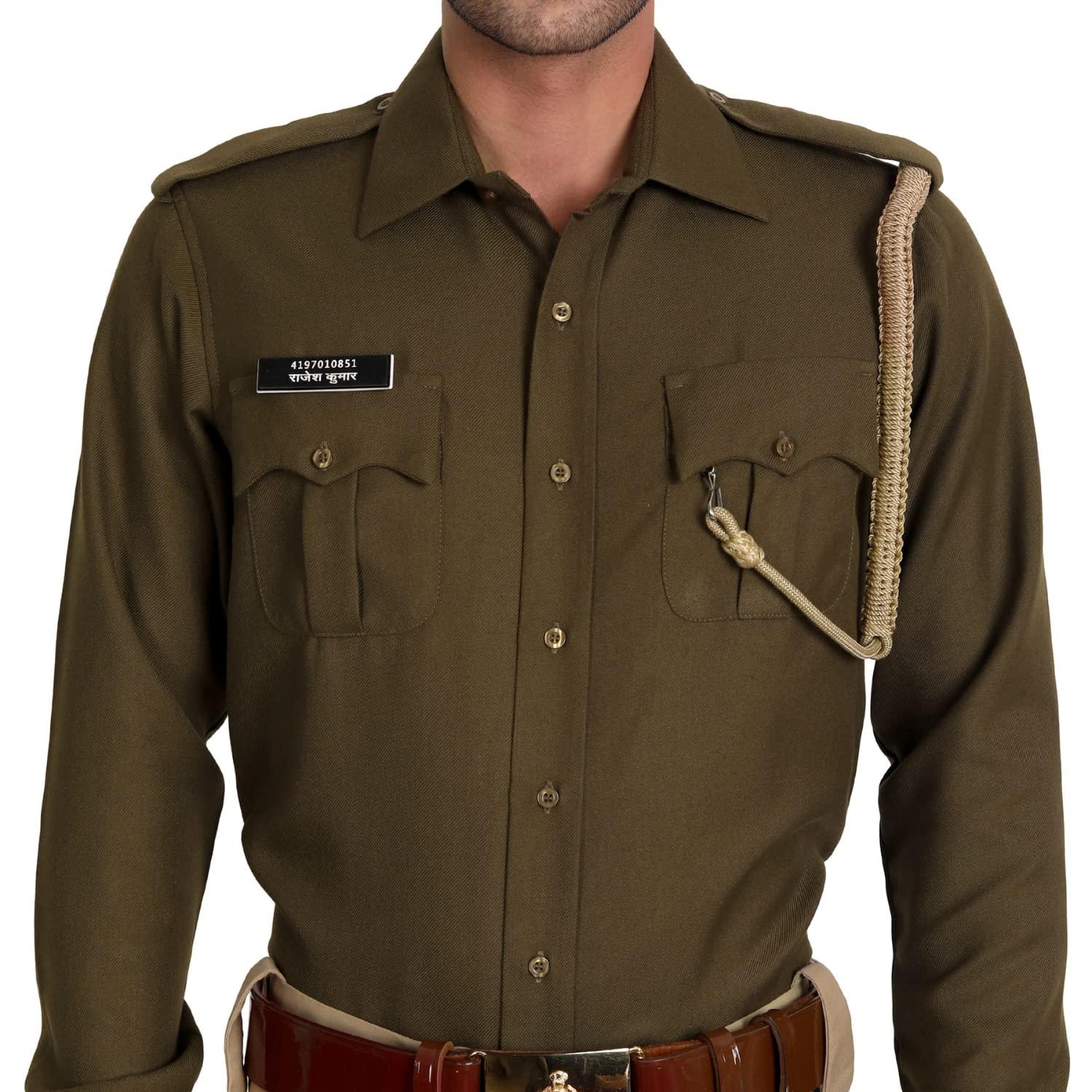 Singhania Police Winter Warm Angola Shirt - Uniform/Vardi (Olive Green)