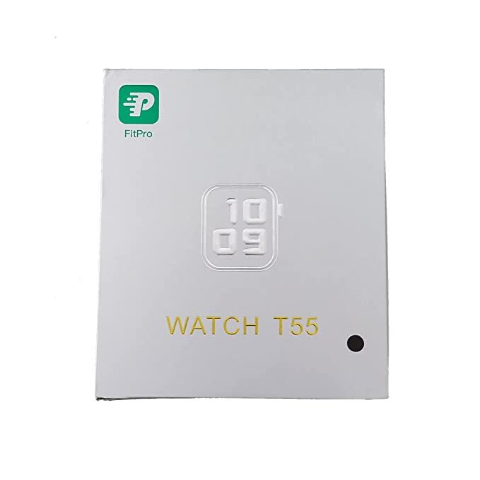 T55 Fitpro Bluetooth Calling Smart Watch Fitness Tracker, Heart & Oxygen Monitor Men Women Smart Watch with Double Strap