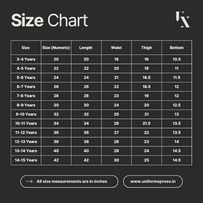 Trendzmy Full Pant - Elastic Waistband | Uniform Trousers for Boys and Girls