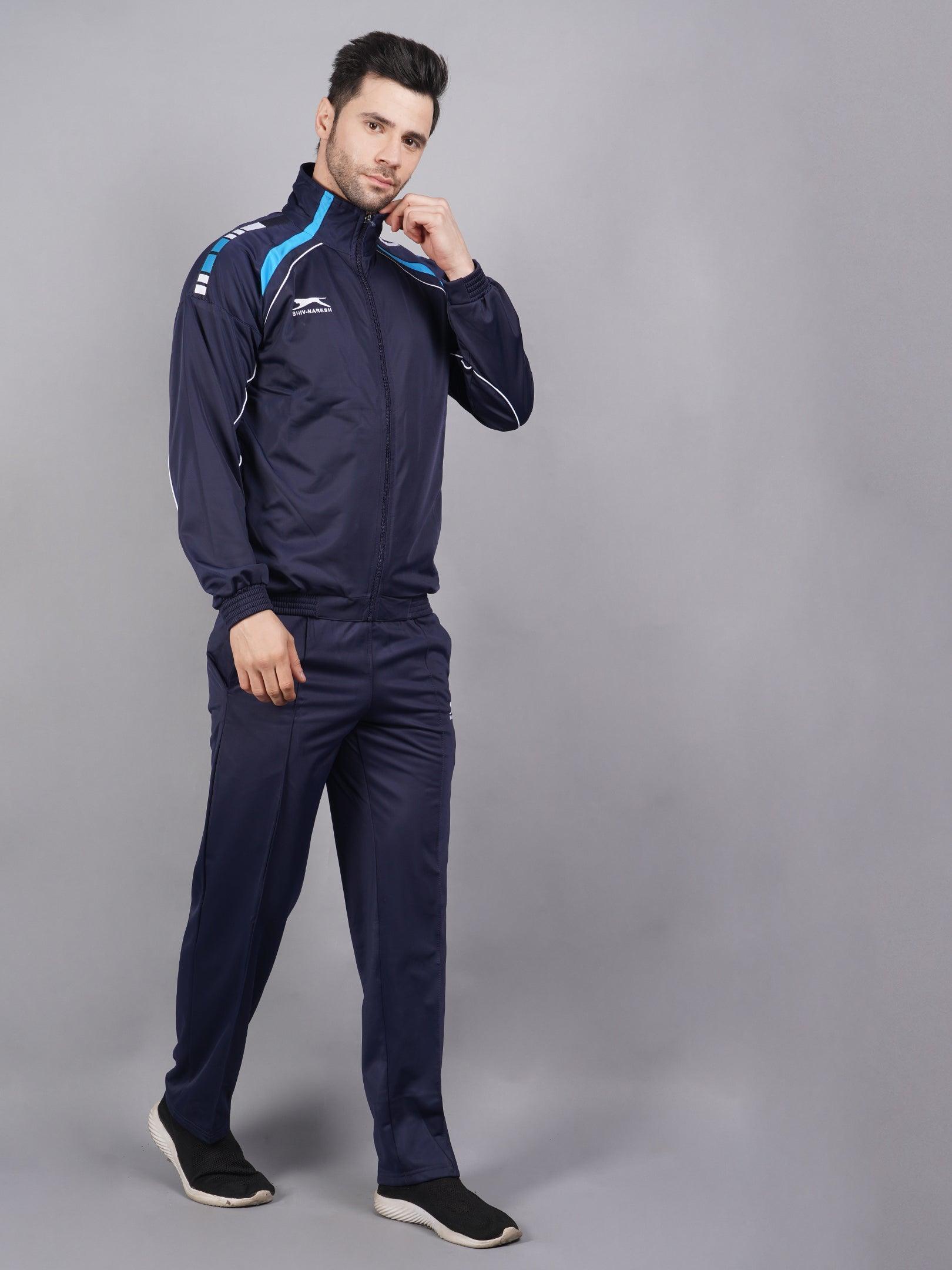 Men Navy and cyan blue Ultra-boost tracksuit 1500