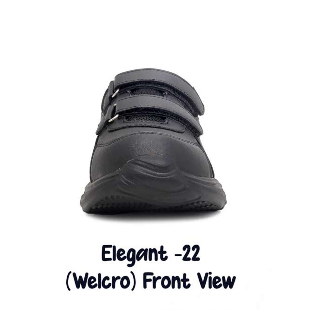 ASIAN School Shoes Unisex Elegant 22 Black and Red Welcro Shoes