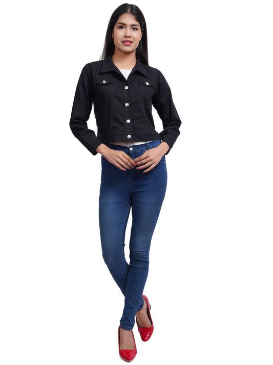 Trendzmy Full Sleeve Black Solid Women Jacket XXXL