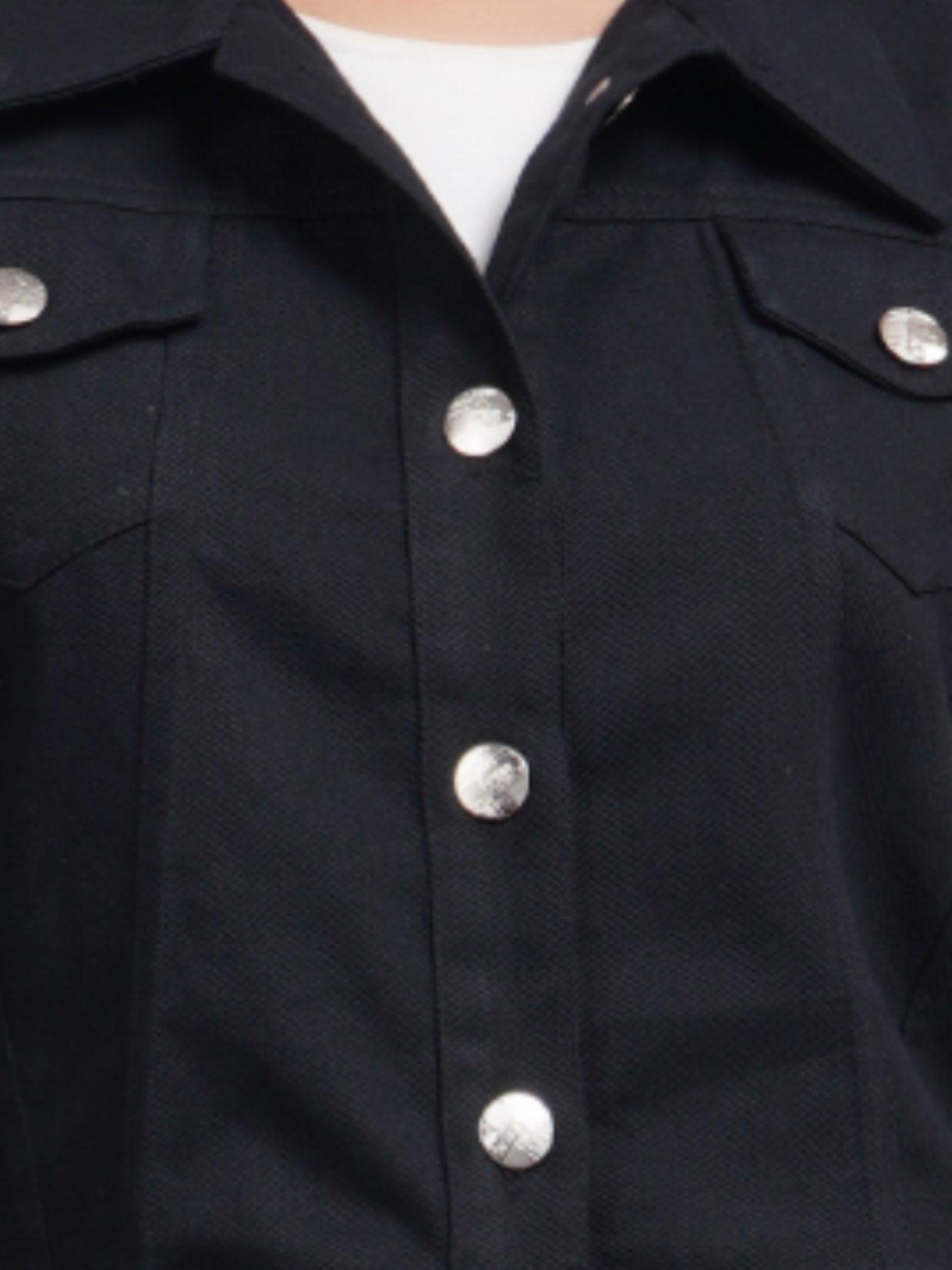 Trendzmy Full Sleeve Black And Red Solid Women Jacket