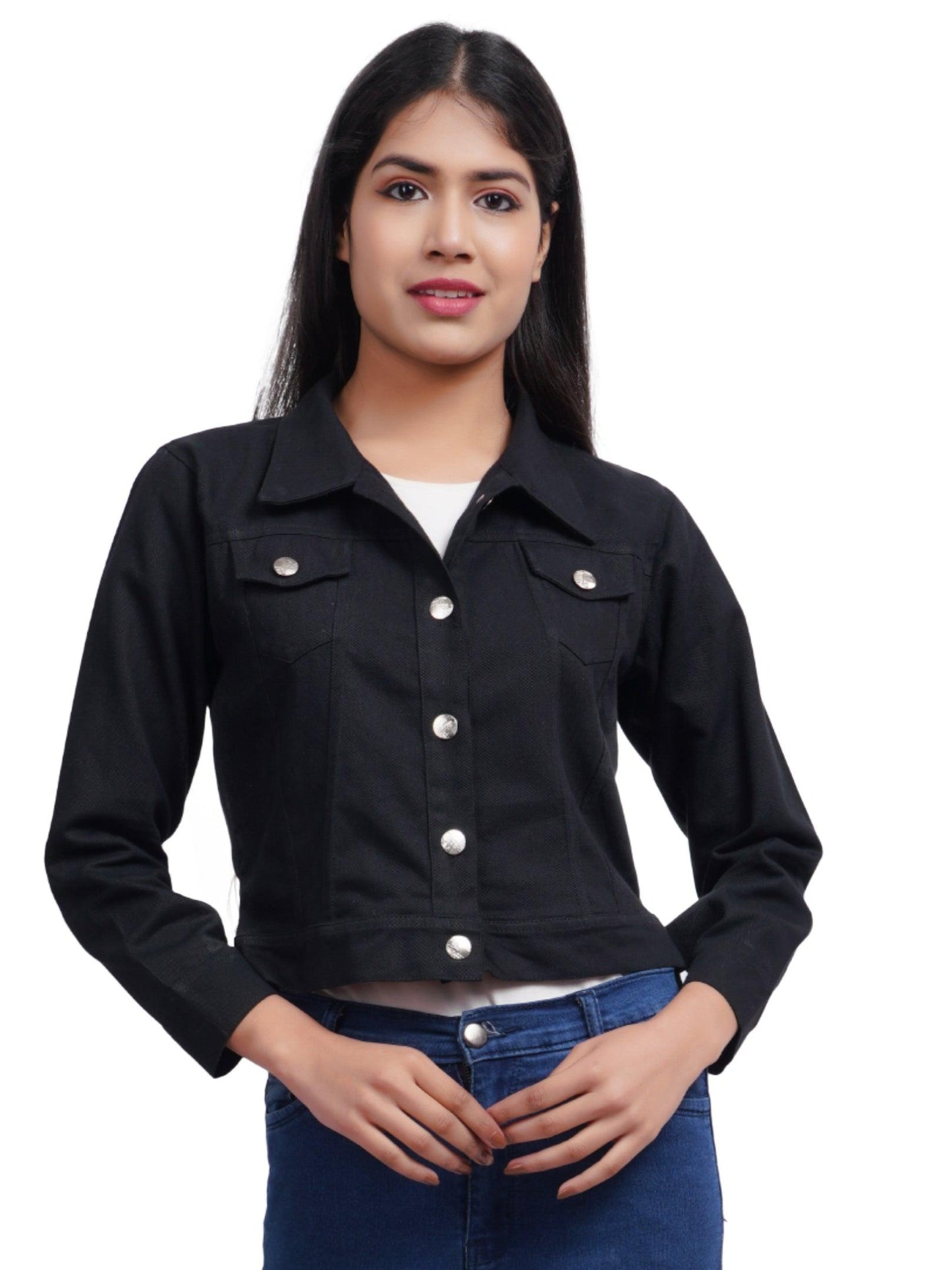 Trendzmy Full Sleeve Black Maroon Solid Women Jacket