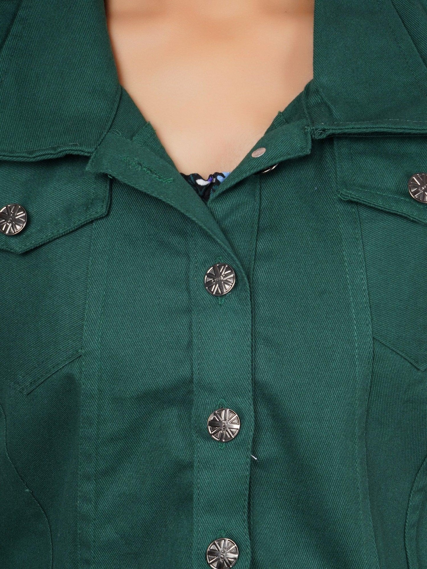 Trendzmy Full Sleeve Maroon And Mungia Green Solid Women Jacket