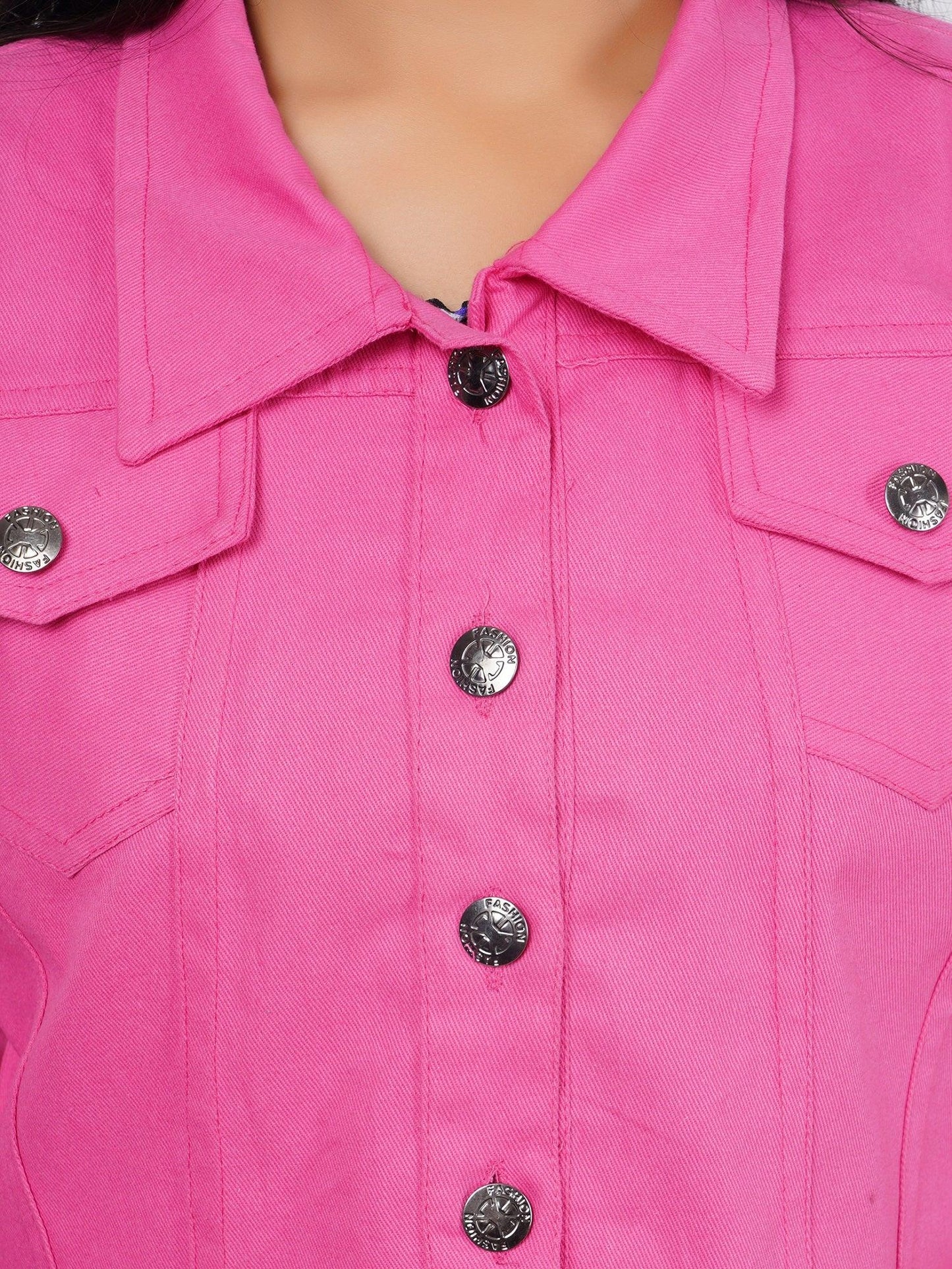 Trendzmy Full Sleeve Pink And Sky Blue Solid Women Jacket