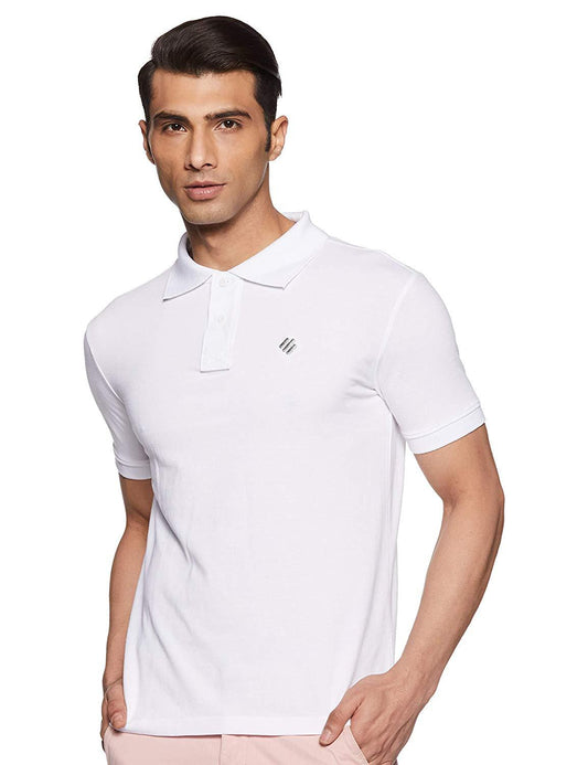 ONN Solid Men Polo Neck White T-Shirt