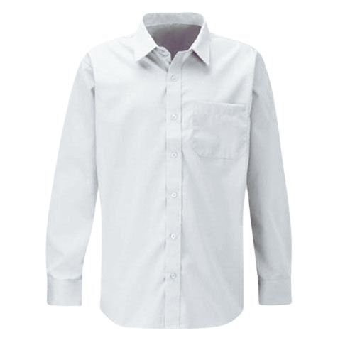 Unisex White Cotton School Shirt with Full Sleeves – Regular Fit